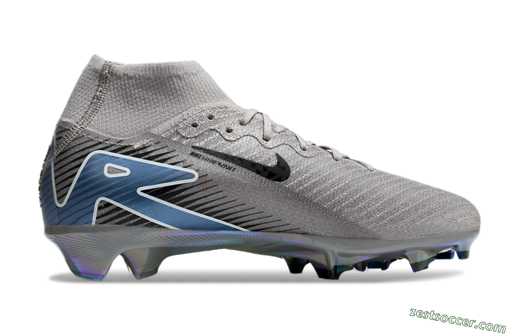 Nike Mercurial Superfly 10 Elite FG High-Tops Soccer Cleats - Grey/Black/Blue/Gold 4