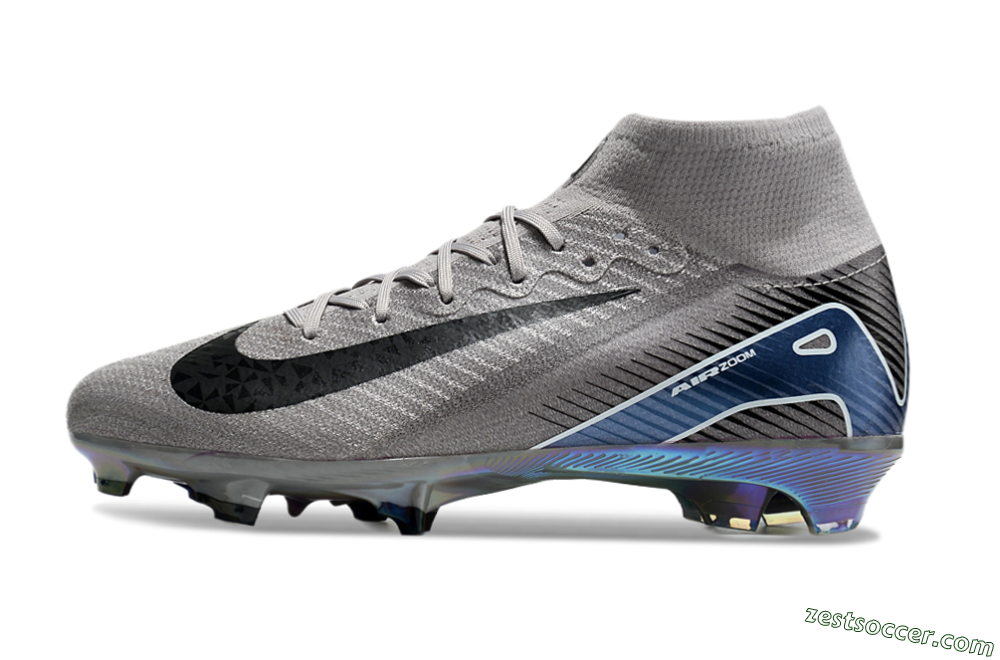 Nike Mercurial Superfly 10 Elite FG High-Tops Soccer Cleats - Grey/Black/Blue/Gold 2