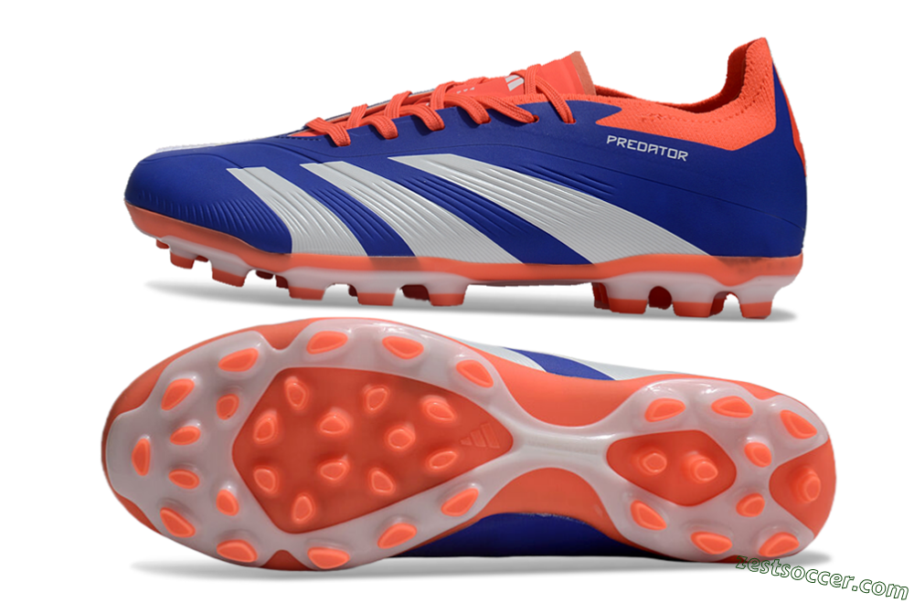 Adidas Predator Elite 24 MG Low-Tops Soccer Cleats - Blue/White/Red 1