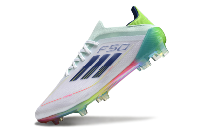 Adidas F50 Elite FG Low-Tops Soccer Cleats - White/Blue/Yellow/Gold