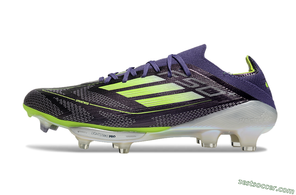 Adidas F50+ Lightstrike Elite FG Low-Tops Soccer Cleats - Purple/Yellow/Silver 2
