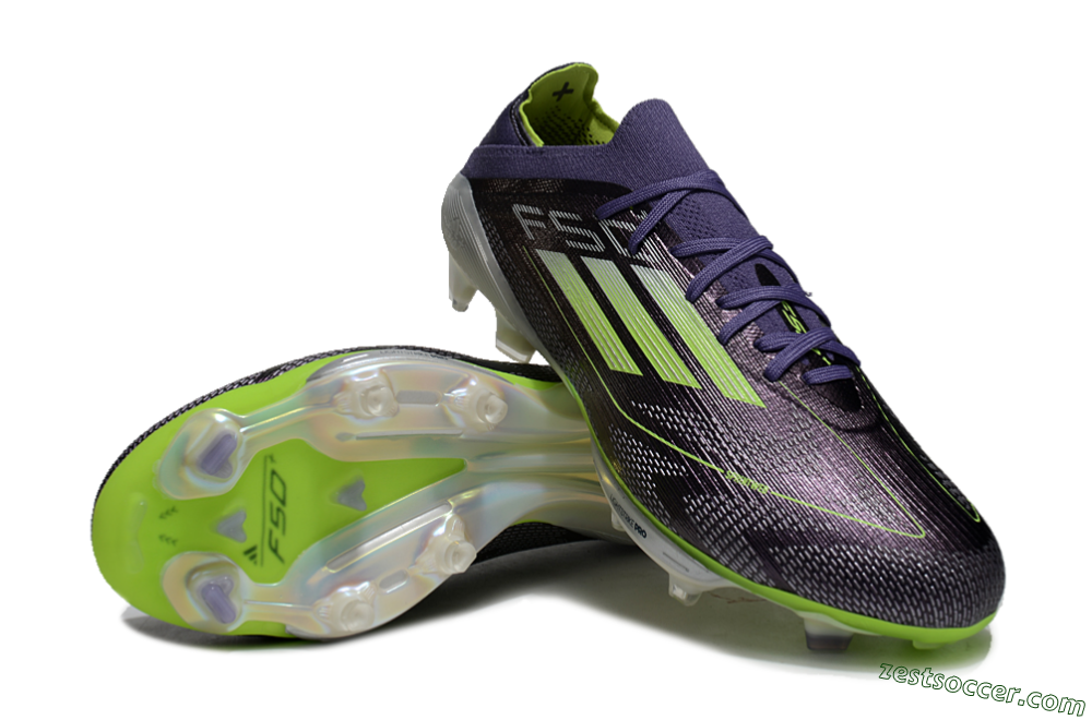 Adidas F50+ Lightstrike Elite FG Low-Tops Soccer Cleats - Purple/Yellow/Silver 3