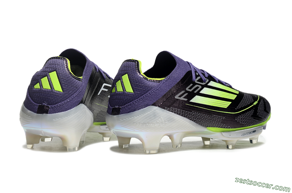Adidas F50+ Lightstrike Elite FG Low-Tops Soccer Cleats - Purple/Yellow/Silver 6