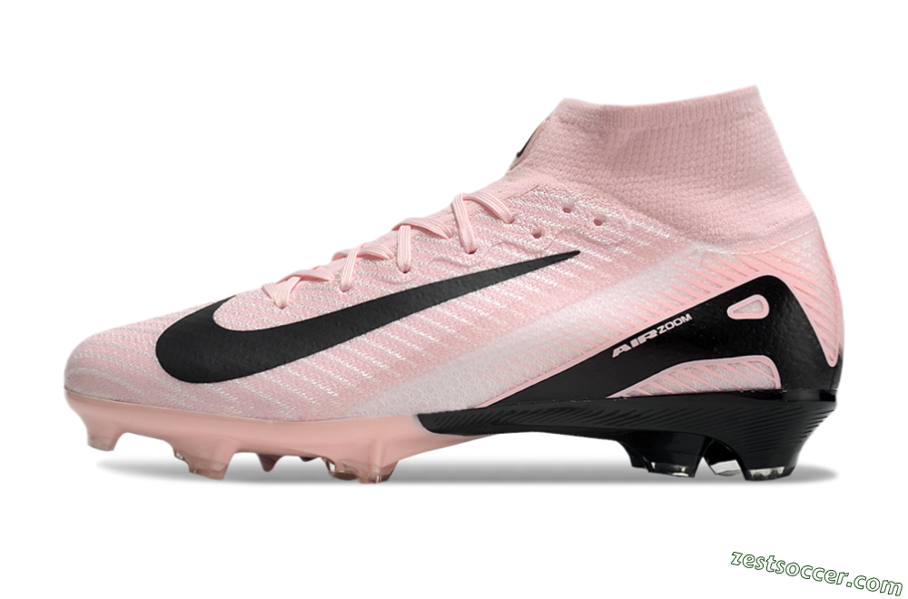 Nike Air Zoom Mercurial Superfly 10 Elite FG High-Tops Soccer Cleats - Pink/White/Black 2