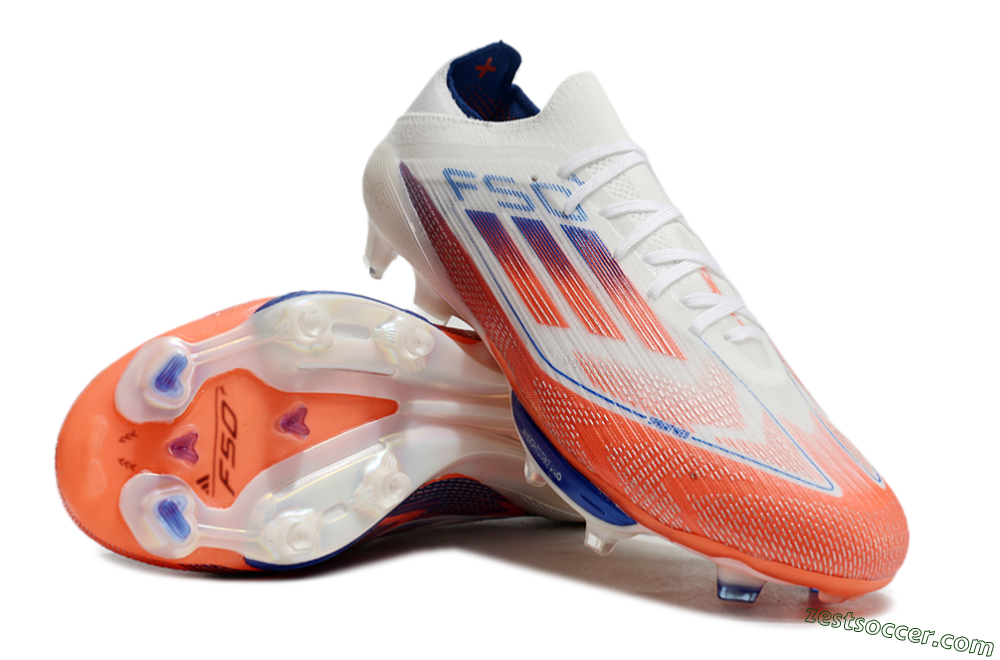 Adidas F50+ Lightstrike Pro FG Low-Tops Soccer Cleats - White/Red/Blue 4