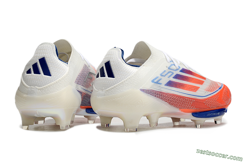 Adidas F50+ Lightstrike Pro FG Low-Tops Soccer Cleats - White/Red/Blue 7