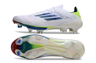 Adidas F50+ Lightstrike Pro FG Low-Tops Soccer Cleats - White/Blue/Yellow