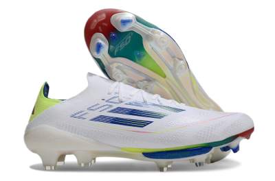 Adidas F50+ Lightstrike Pro FG Low-Tops Soccer Cleats - White/Blue/Yellow