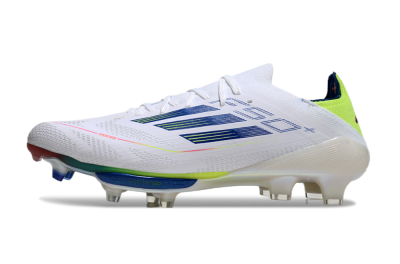 Adidas F50+ Lightstrike Pro FG Low-Tops Soccer Cleats - White/Blue/Yellow
