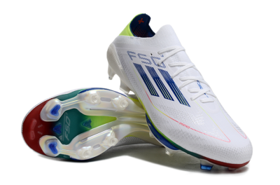 Adidas F50+ Lightstrike Pro FG Low-Tops Soccer Cleats - White/Blue/Yellow