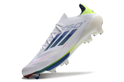 Adidas F50+ Lightstrike Pro FG Low-Tops Soccer Cleats - White/Blue/Yellow