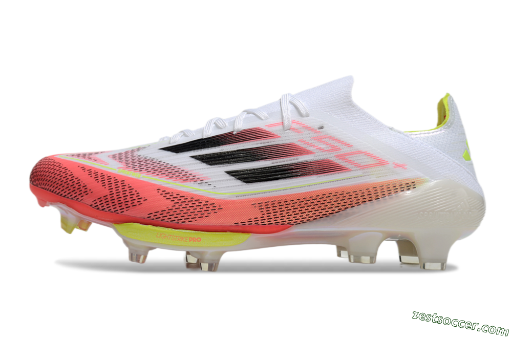Adidas F50+ Lightstrike Pro FG Low-Tops Soccer Cleats - White/Red/Pink/Black/Yellow 2