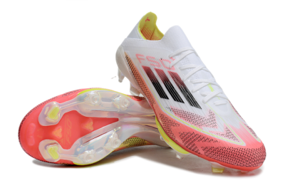 Adidas F50+ Lightstrike Pro FG Low-Tops Soccer Cleats - White/Red/Pink/Black/Yellow