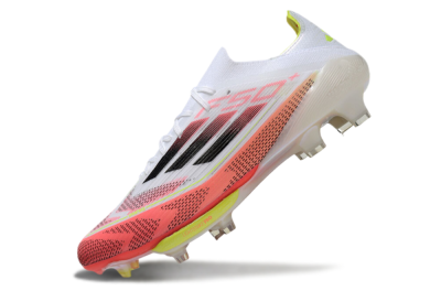 Adidas F50+ Lightstrike Pro FG Low-Tops Soccer Cleats - White/Red/Pink/Black/Yellow