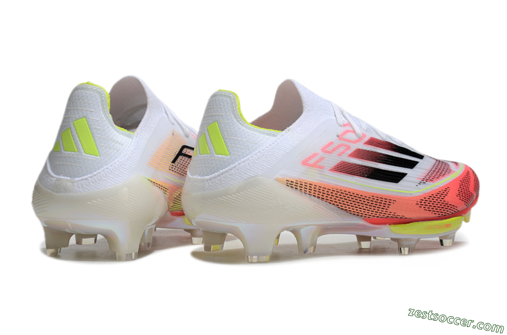Adidas F50+ Lightstrike Pro FG Low-Tops Soccer Cleats - White/Red/Pink/Black/Yellow 7
