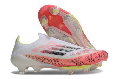 Adidas F50+ Lightstrike Pro Laceless FG Low-Tops Soccer Cleats - White/Red/Yellow/Black