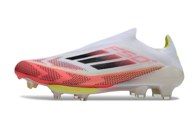 Adidas F50+ Lightstrike Pro Laceless FG Low-Tops Soccer Cleats - White/Red/Yellow/Black