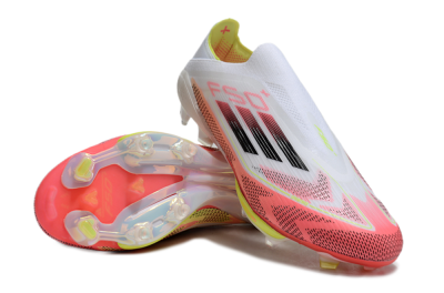 Adidas F50+ Lightstrike Pro Laceless FG Low-Tops Soccer Cleats - White/Red/Yellow/Black