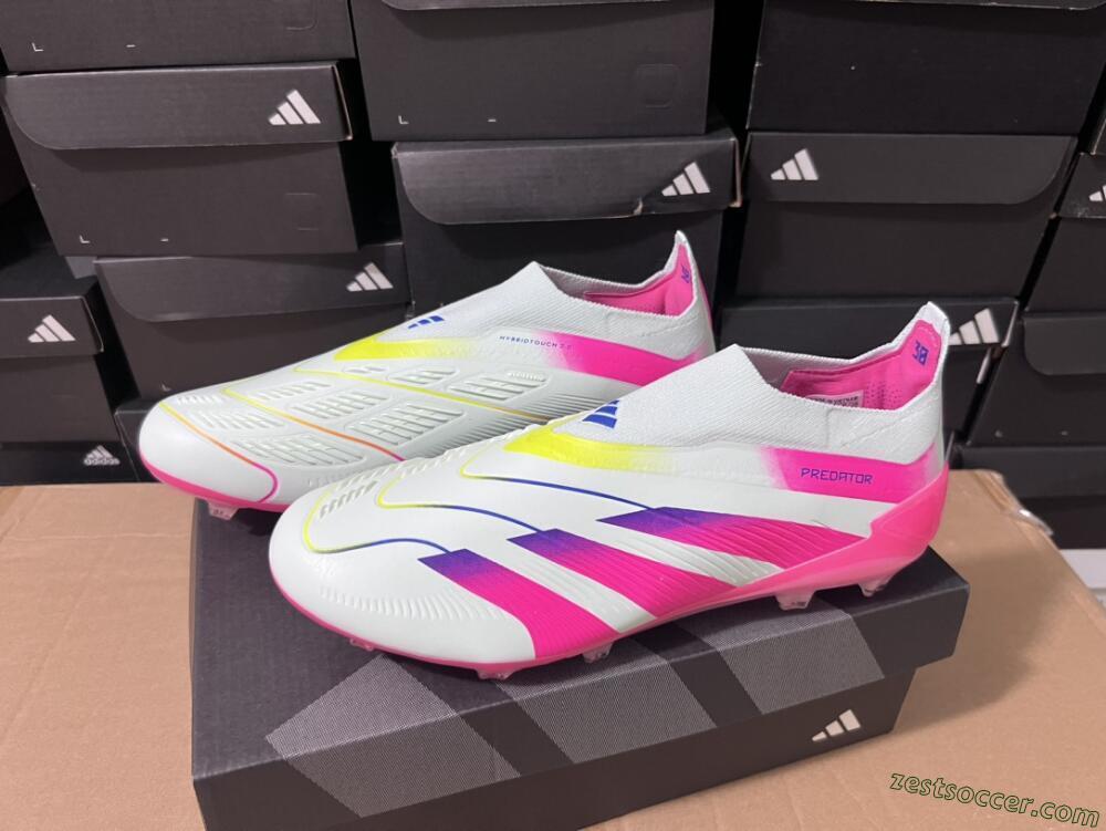Adidas Predator Elite 24 Laceless FG Low-Tops Soccer Cleats - Jade/Blue/Pink