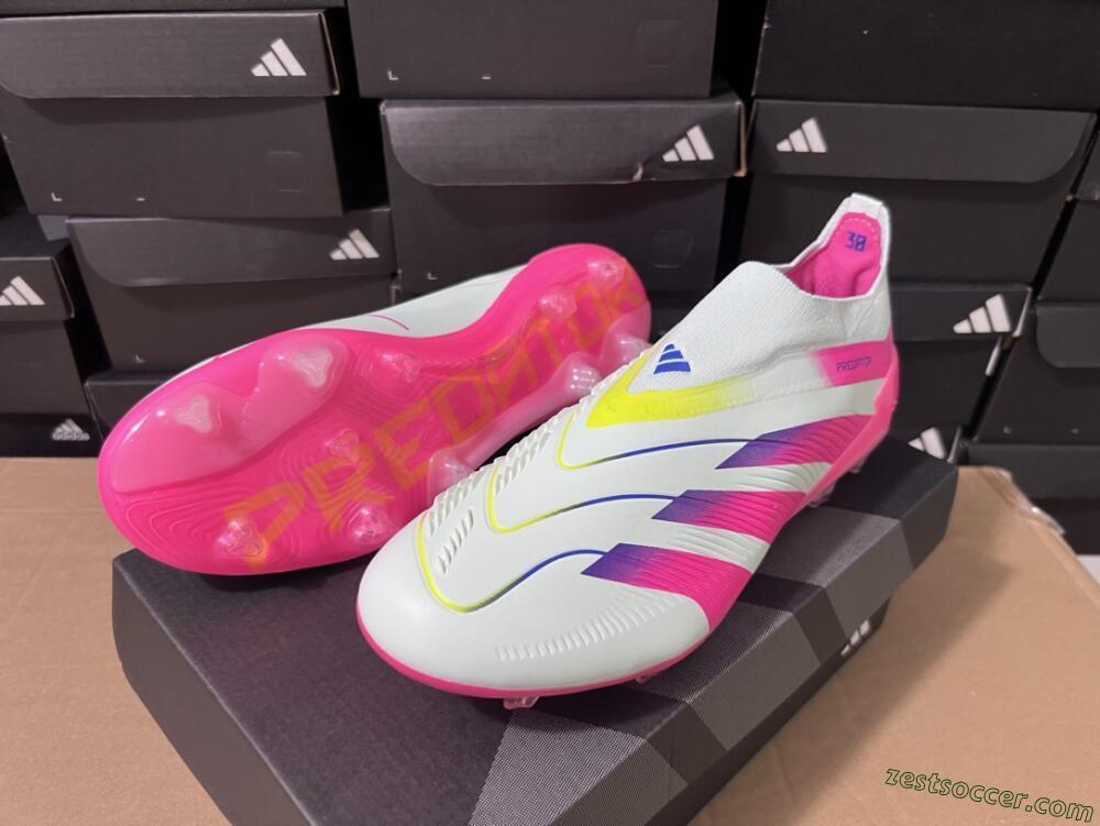 Adidas Predator Elite 24 Laceless FG Low-Tops Soccer Cleats - Jade/Blue/Pink
