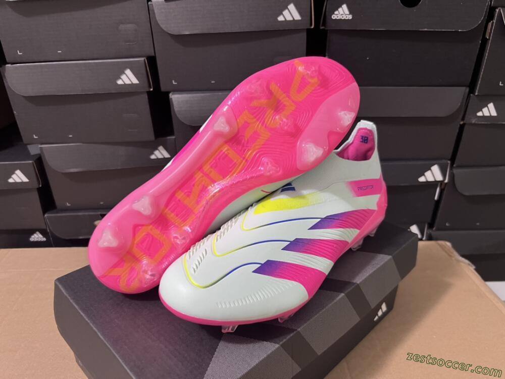 Adidas Predator Elite 24 Laceless FG Low-Tops Soccer Cleats - Jade/Blue/Pink