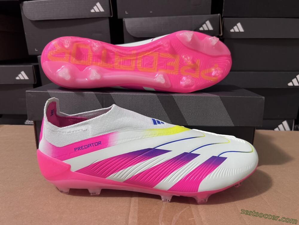 Adidas Predator Elite 24 Laceless FG Low-Tops Soccer Cleats - Jade/Blue/Pink