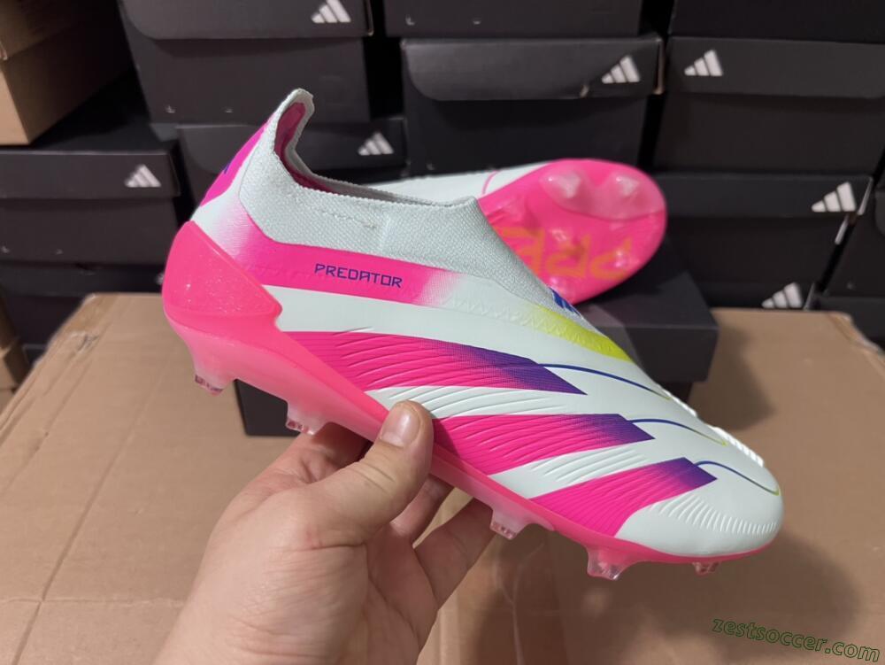 Adidas Predator Elite 24 Laceless FG Low-Tops Soccer Cleats - Jade/Blue/Pink