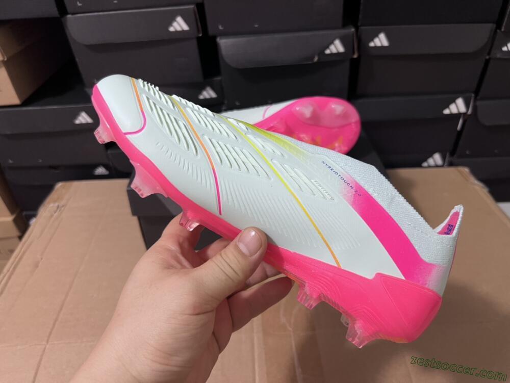 Adidas Predator Elite 24 Laceless FG Low-Tops Soccer Cleats - Jade/Blue/Pink
