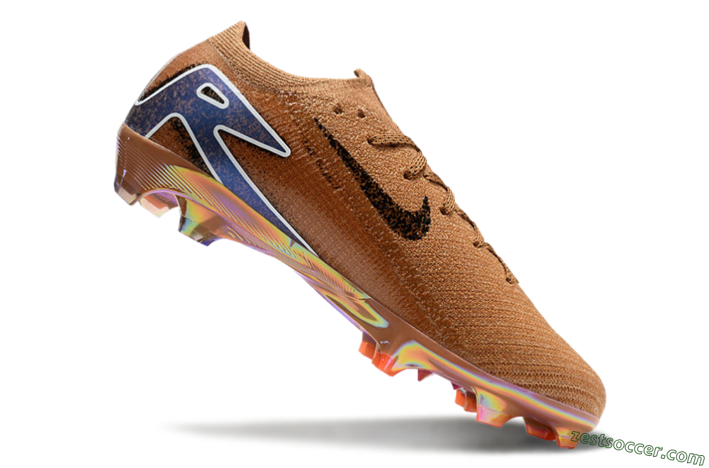 Nike Air Zoom Mercurial Vapor 16 Elite FG Low-Tops Soccer Cleats - Gold/Blue/White 4