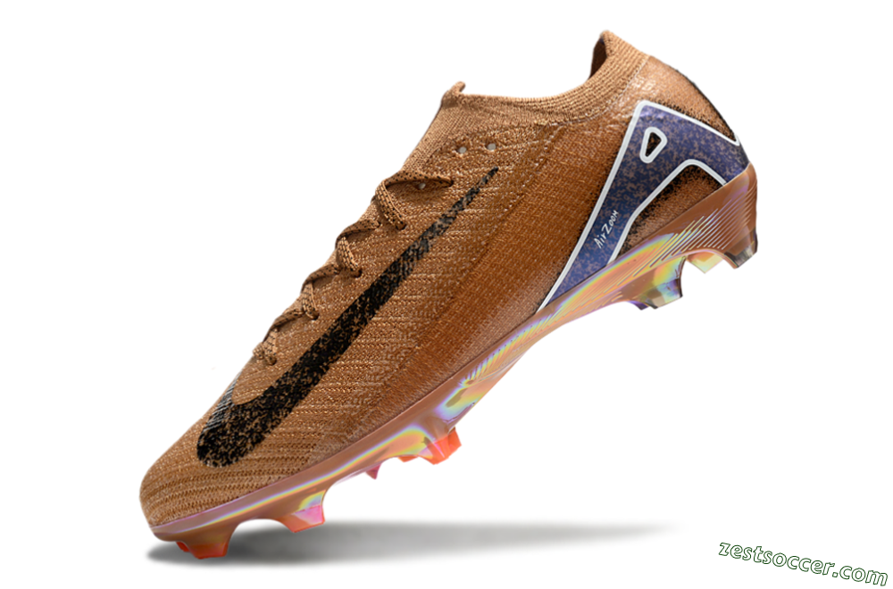 Nike Air Zoom Mercurial Vapor 16 Elite FG Low-Tops Soccer Cleats - Gold/Blue/White 5