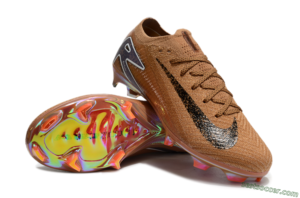 Nike Air Zoom Mercurial Vapor 16 Elite FG Low-Tops Soccer Cleats - Gold/Blue/White 3