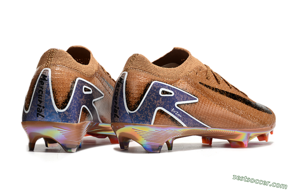 Nike Air Zoom Mercurial Vapor 16 Elite FG Low-Tops Soccer Cleats - Gold/Blue/White 6