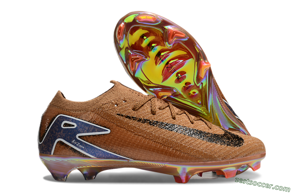 Nike Air Zoom Mercurial Vapor 16 Elite FG Low-Tops Soccer Cleats - Gold/Blue/White 0