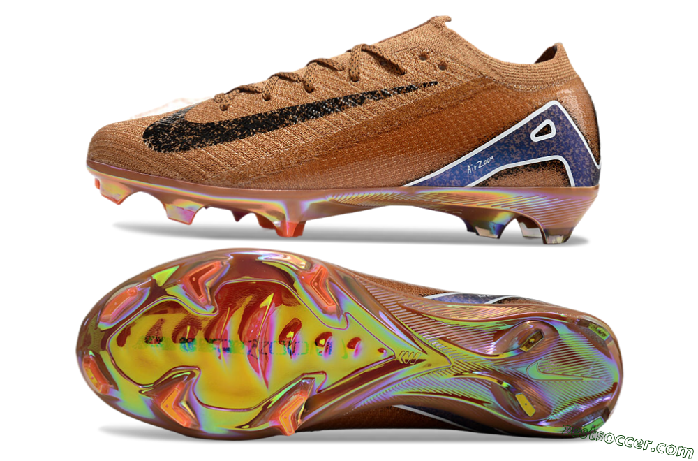 Nike Air Zoom Mercurial Vapor 16 Elite FG Low-Tops Soccer Cleats - Gold/Blue/White 1