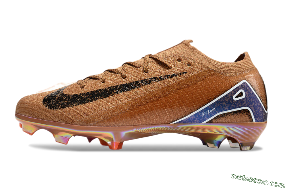Nike Air Zoom Mercurial Vapor 16 Elite FG Low-Tops Soccer Cleats - Gold/Blue/White 2