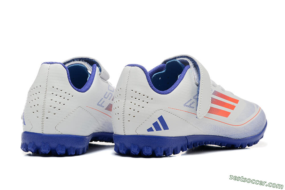 Kids Adidas Predator Elite TF Low-Tops Soccer Shoes - White/Blue/Red 9