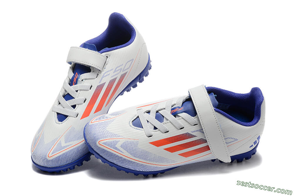 Kids Adidas Predator Elite TF Low-Tops Soccer Shoes - White/Blue/Red 6