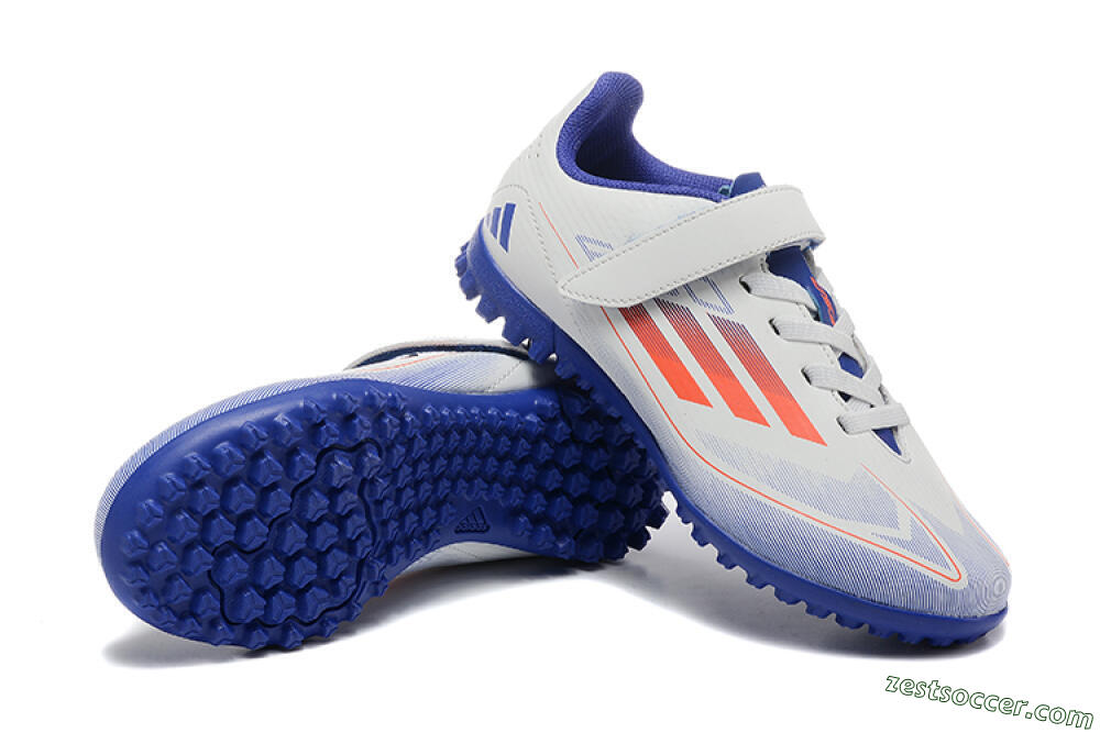 Kids Adidas Predator Elite TF Low-Tops Soccer Shoes - White/Blue/Red 4