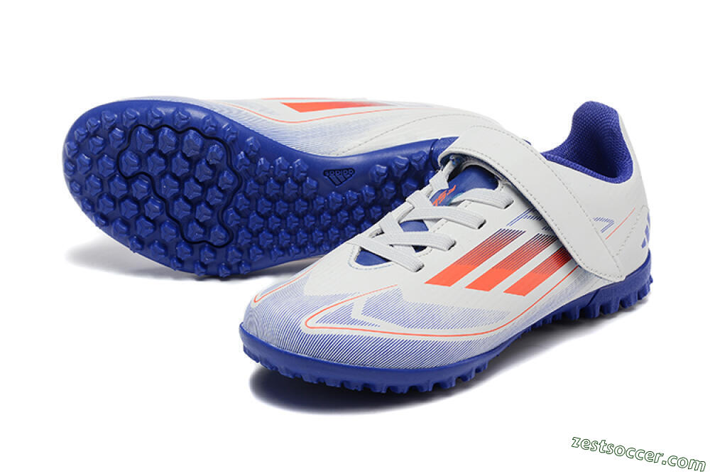 Kids Adidas Predator Elite TF Low-Tops Soccer Shoes - White/Blue/Red 3