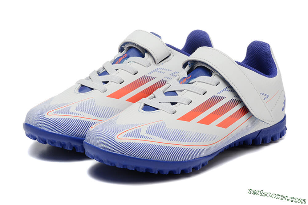 Kids Adidas Predator Elite TF Low-Tops Soccer Shoes - White/Blue/Red 5