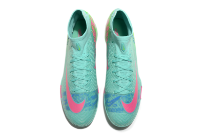 Nike Air Zoom Mercurial Superfly 10 Elite TF High-Tops Soccer Shoes - Jade/Pink/Blue