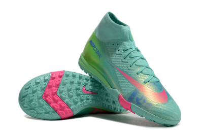 Nike Air Zoom Mercurial Superfly 10 Elite TF High-Tops Soccer Shoes - Jade/Pink/Blue