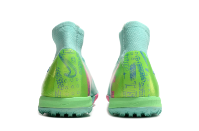 Nike Air Zoom Mercurial Superfly 10 Elite TF High-Tops Soccer Shoes - Jade/Pink/Blue