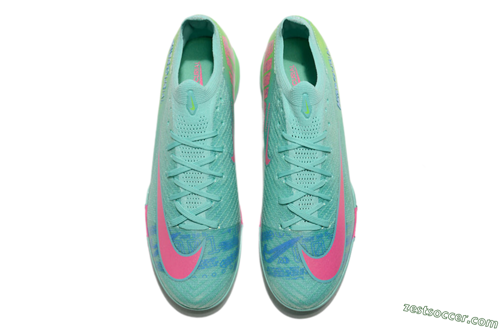 Nike Air Zoom Mercurial Vapor 16 Elite TF Low-Tops Soccer Shoes - Jade/Pink/Blue 4