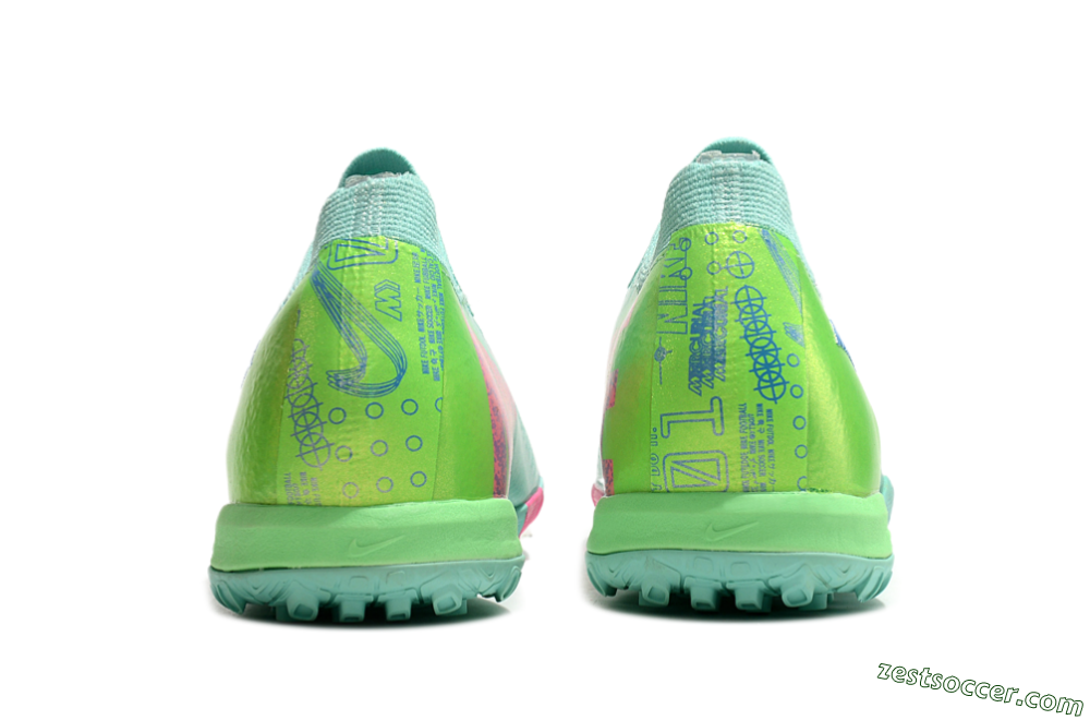Nike Air Zoom Mercurial Vapor 16 Elite TF Low-Tops Soccer Shoes - Jade/Pink/Blue 5