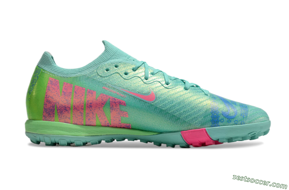 Nike Air Zoom Mercurial Vapor 16 Elite TF Low-Tops Soccer Shoes - Jade/Pink/Blue 7
