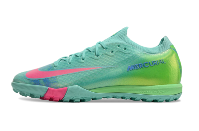 Nike Air Zoom Mercurial Vapor 16 Elite TF Low-Tops Soccer Shoes - Jade/Pink/Blue