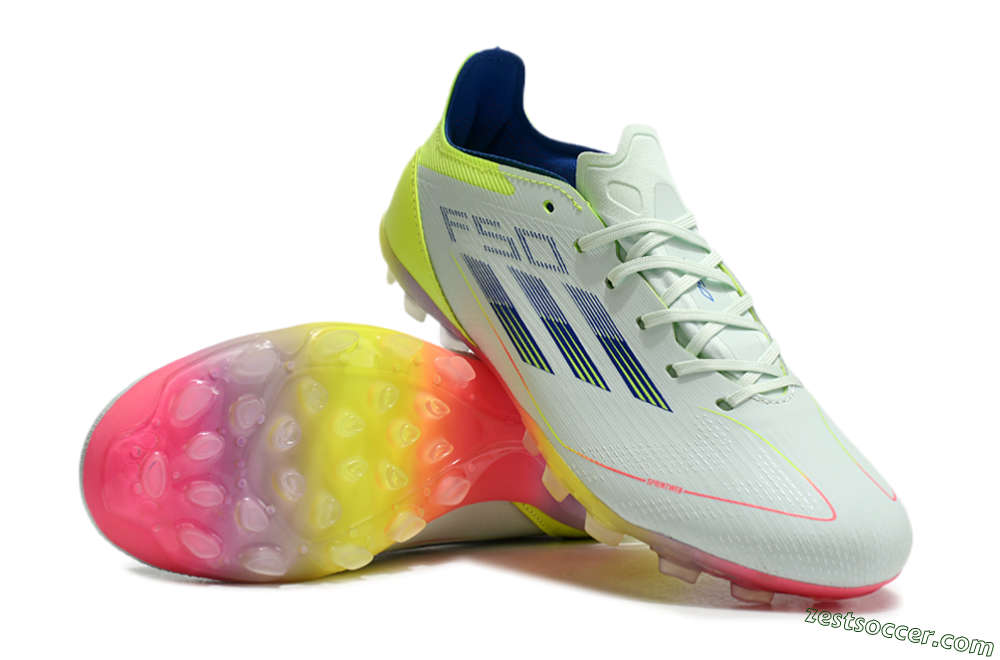 Adidas F50 Elite MG Low-Tops Soccer Cleats - Jade/Blue/Yellow 3