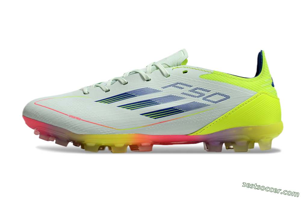 Adidas F50 Elite MG Low-Tops Soccer Cleats - Jade/Blue/Yellow 2