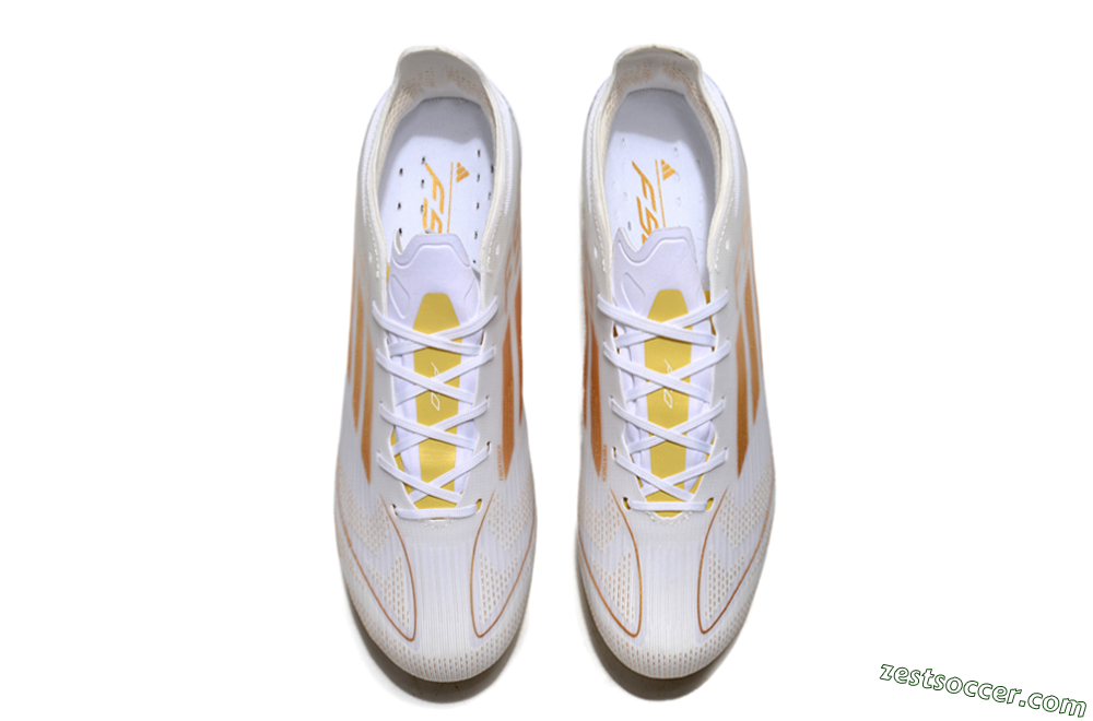 Adidas F50 Elite MG Low-Tops Soccer Cleats - White/Gold 4